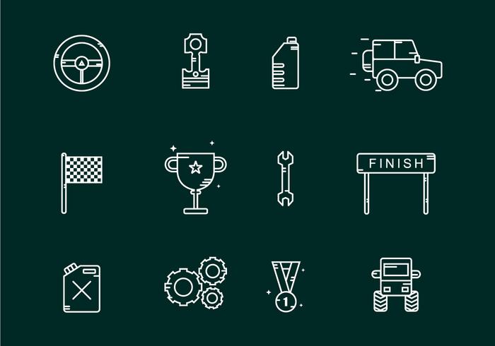 Offroad Competition Icons vector