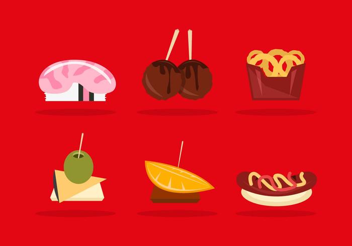 Appetizers Illustration Pack Vector