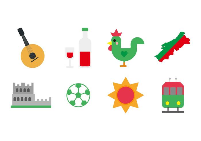 Iconos de Portugal gratis vector