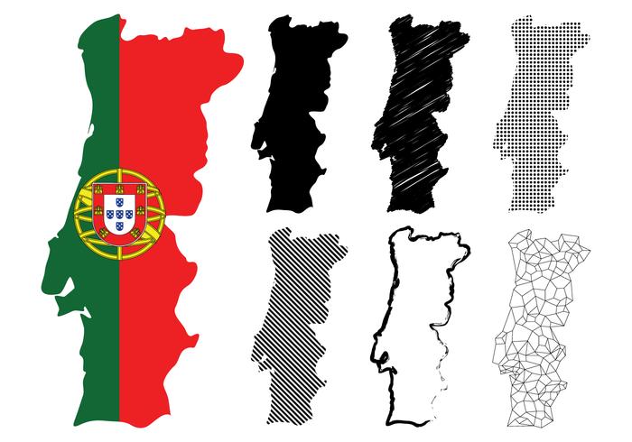 Portugal Map Set vector