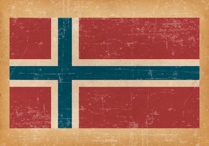 Grunge Bandera de Noruega vector