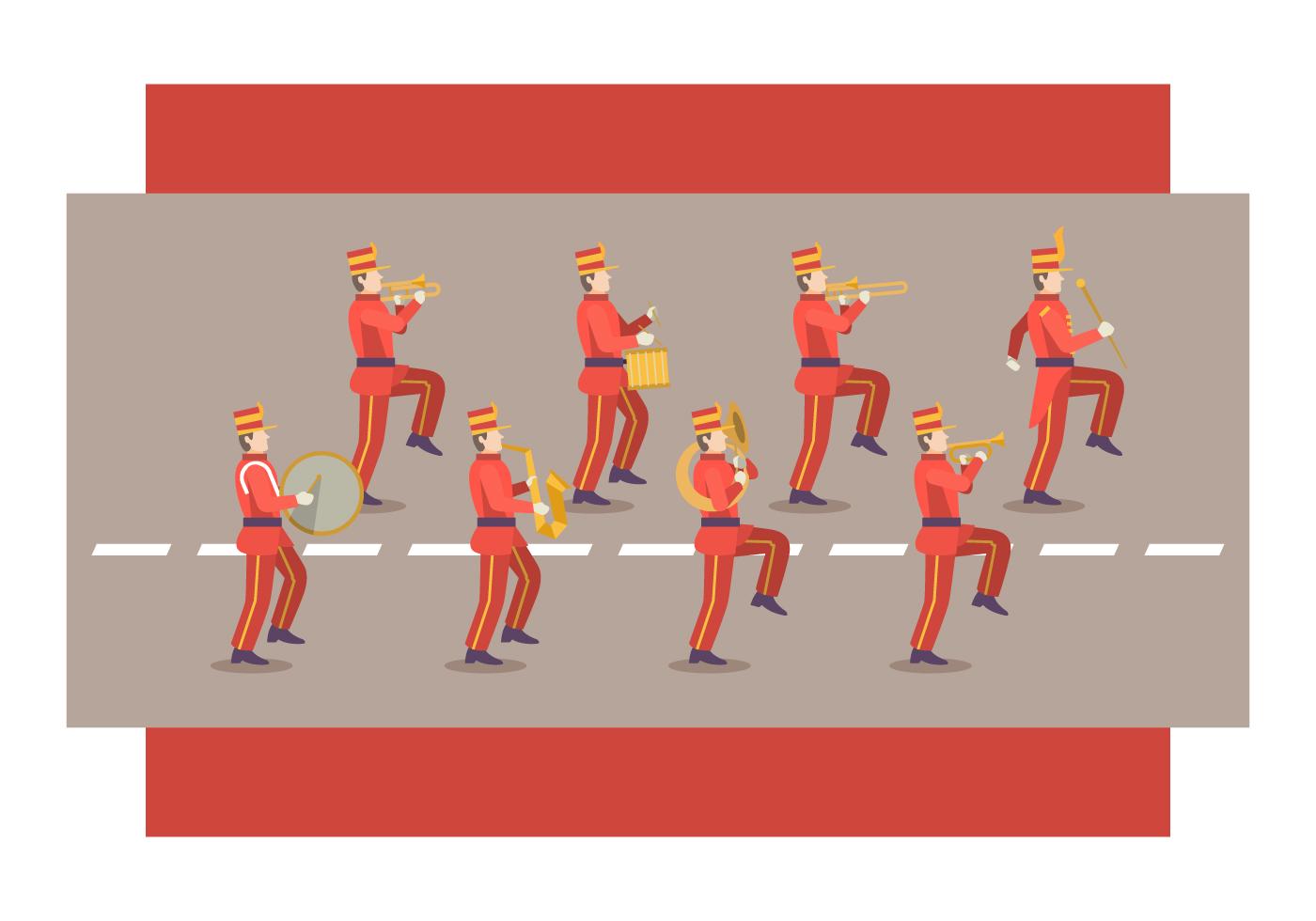 Marching for as. Марш вектор. нарисованный marching band. bandaging vector.