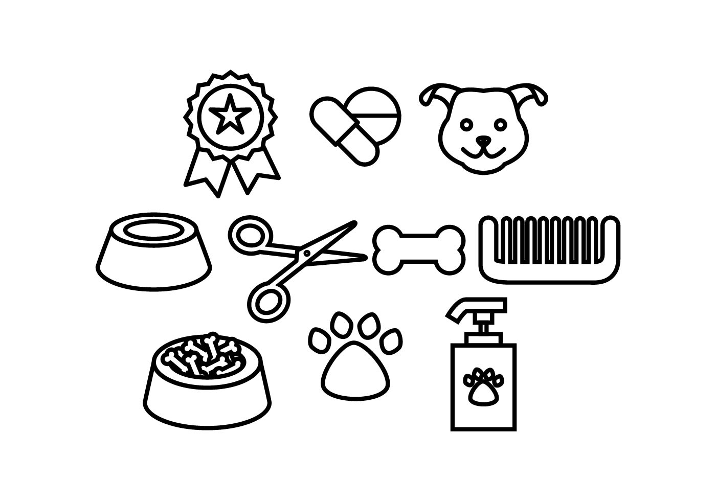 Download Free Dog Accessories Line Icon Vector - Download Free ...