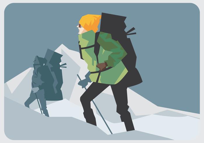 Alpinist Walking Vector