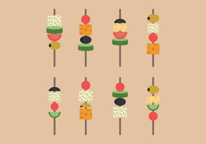 Skewered Appetizers vector