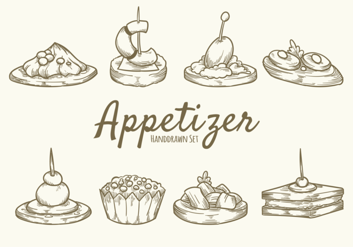 Hand Drawn Food Appetizer vector