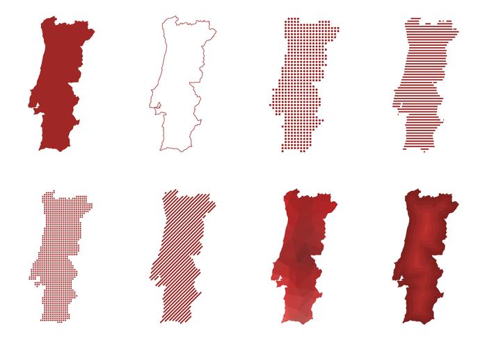 Mapa moderno de Portugal vector