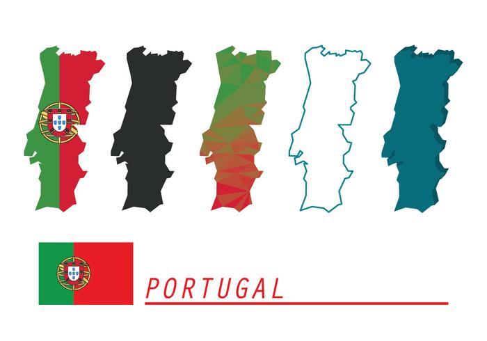 Portugal Maps Vector Set Portugal Maps Vector Set
