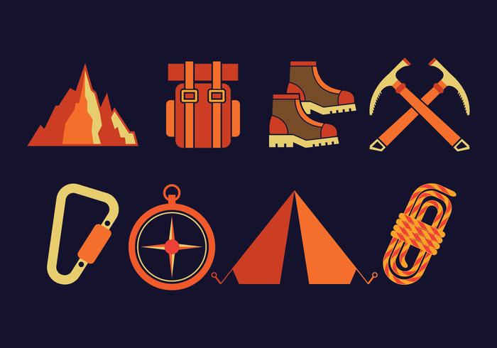 Alpinist Vector Icons Set