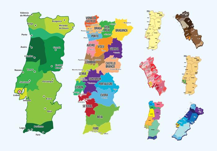 Vector Mapa de Portugal