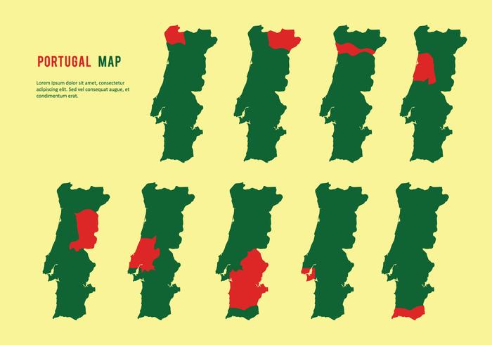 Vector Mapa de Portugal