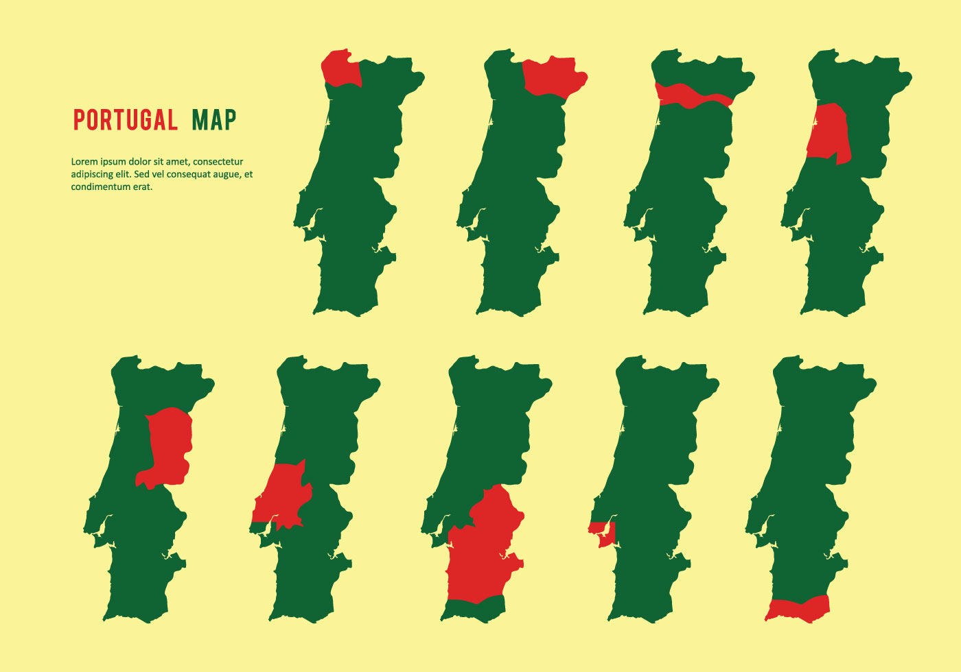 Vector Portugal Mapa Com Regiões 155508 Vetor no Vecteezy