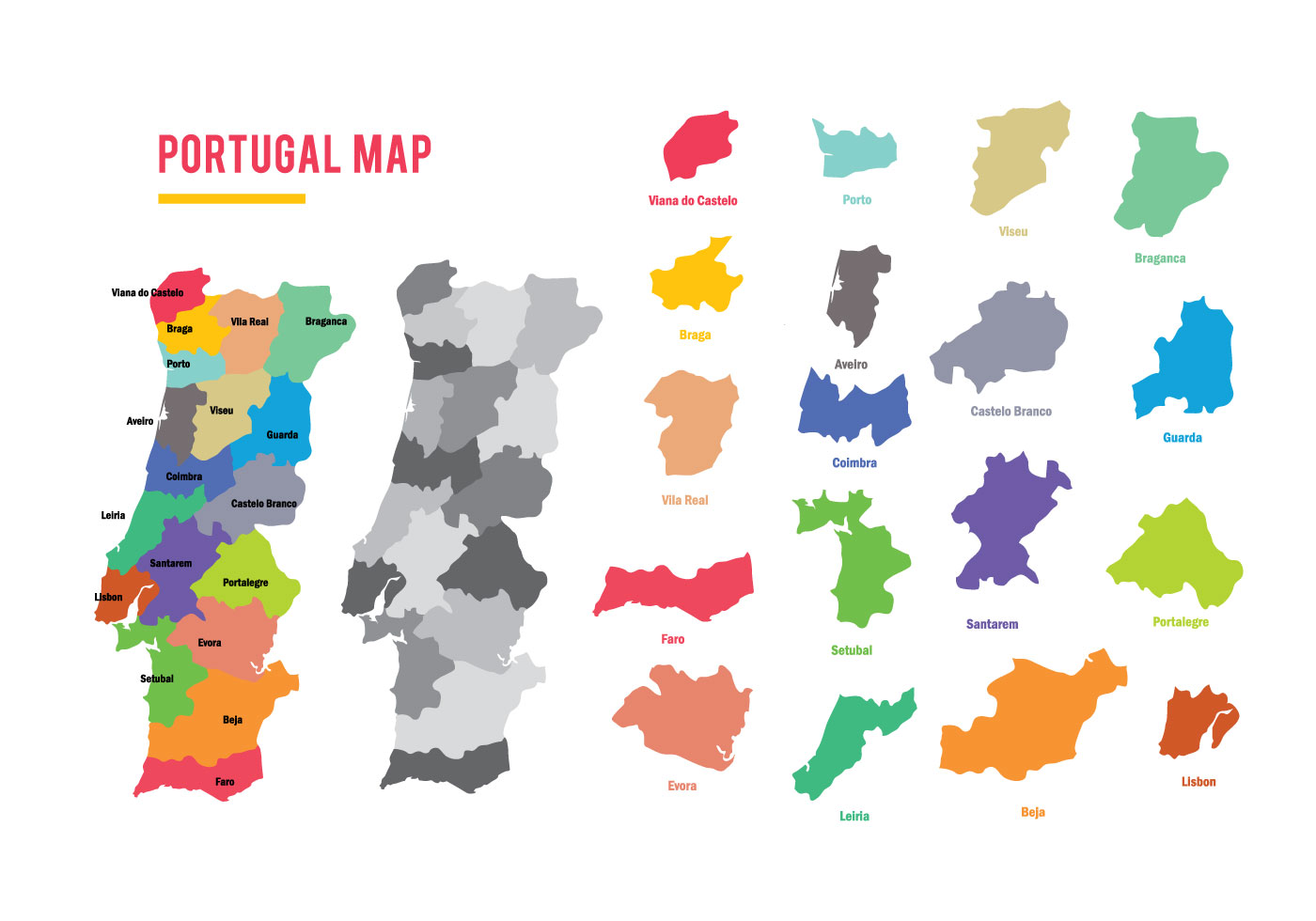 Portugal Map Vector 154198 Vector Art at Vecteezy