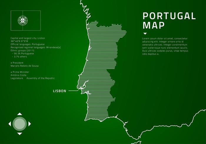 Portugal Map Tech Free Vector