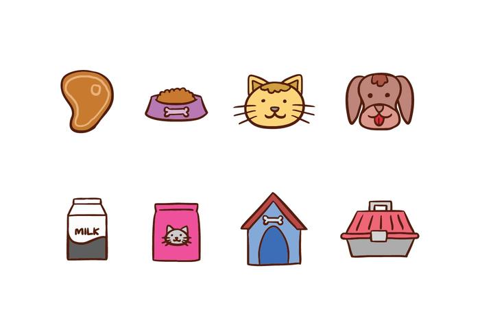 Cat and Dog Icons vector