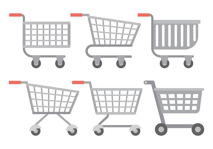 Supermarket Cart Vector Icons