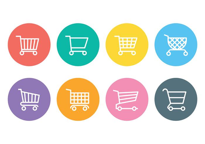 Supermarket Cart Vector Icons