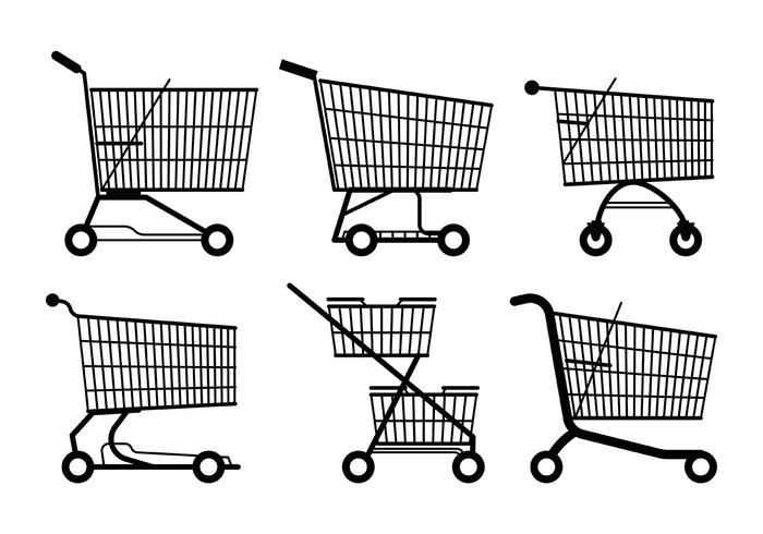 Supermarket Cart Vector Icons