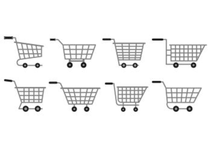Set Of Supermarket Cart Icons vector