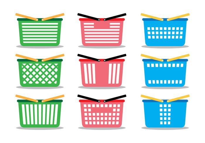 Supermarket Cart Icon Set vector