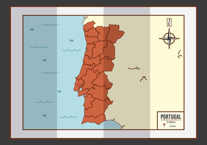 Vector Mapa de Portugal