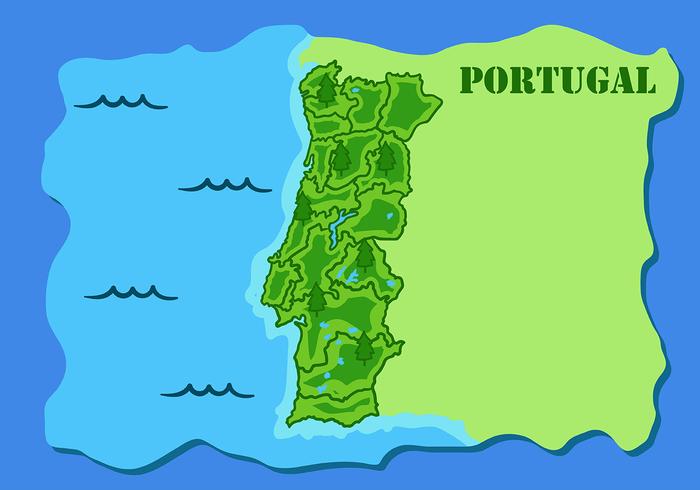 Mapa de fondo de Portugal Vector