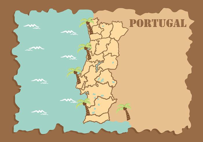 Portugal Map Background Vector