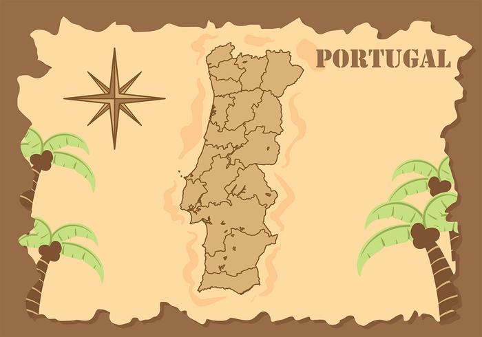 Mapa de fondo de Portugal Vector