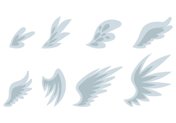 Iconos del vector de las alas del ángel