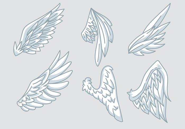 Iconos del vector de las alas del ángel