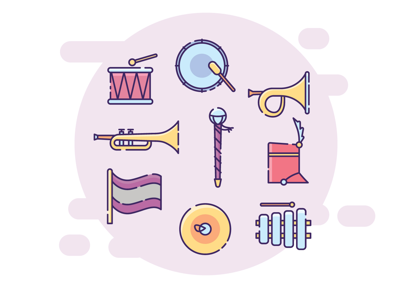 Marching Band Equipment 154139 Vector Art at Vecteezy