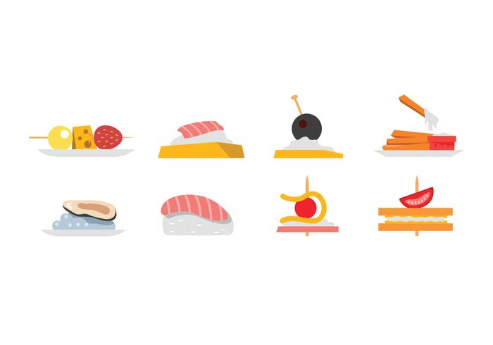 Aperitivos y bocadillos vectoriales vector