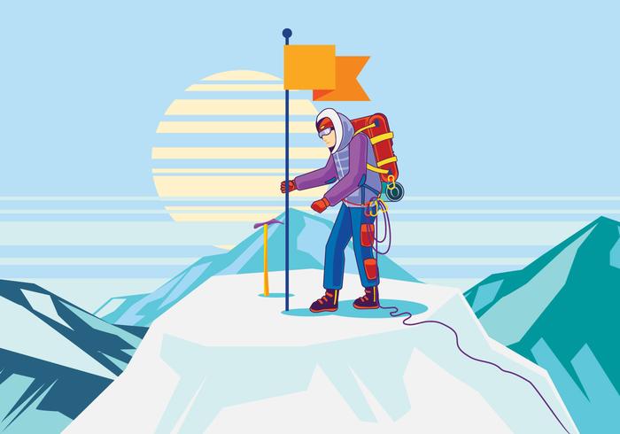 Alpinist on the Peak vector