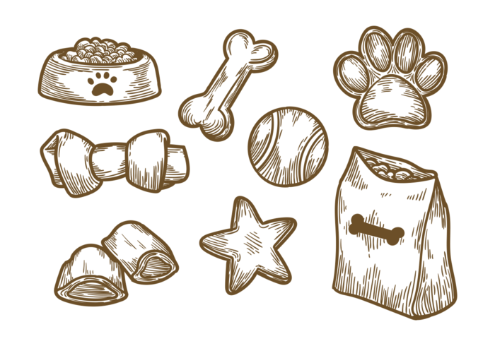 Iconos de la galleta del perro vector