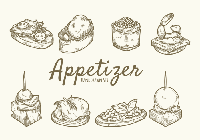 Hand Drawn Food Appetizer vector