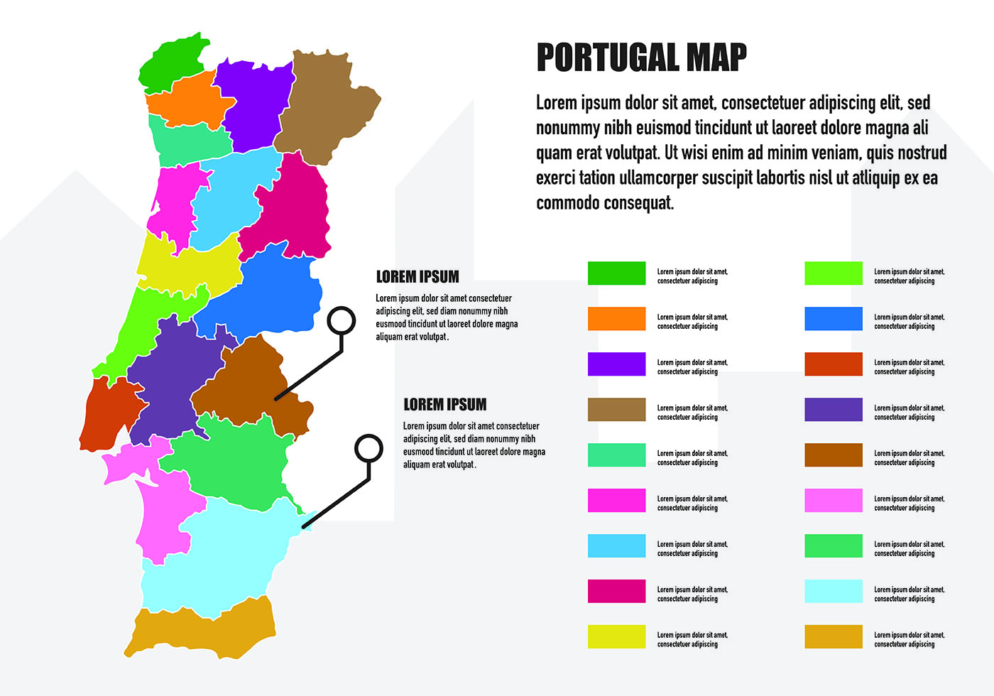 Portugal map Stock Vector by ©Volina 1173195