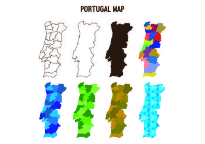 Portugal Map Vectors Portugal Map Vectors