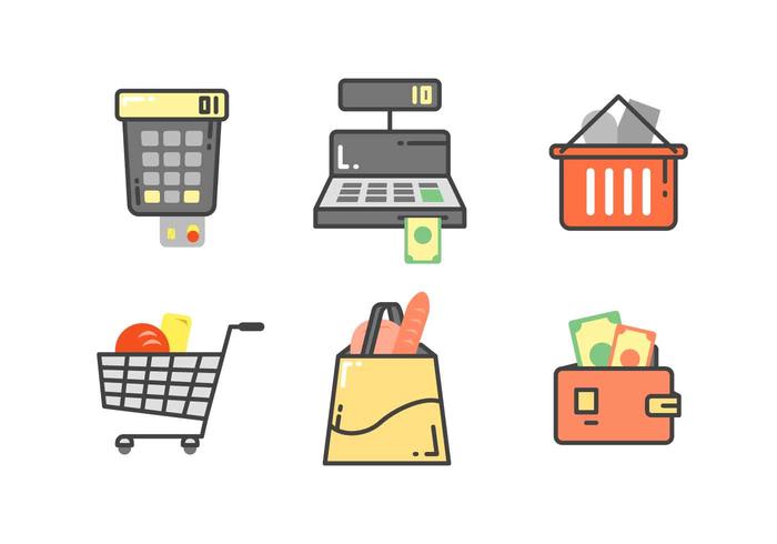 Free Unique Supermarket Cart Vectors