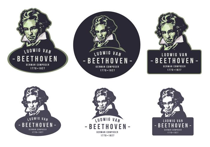 Beethoven Vintage Emblem Logo Beethoven Vintage Emblem Logo