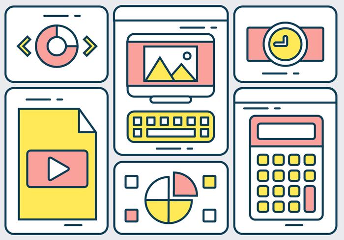 Elementos vectoriales de datos digitales lineales libres vector