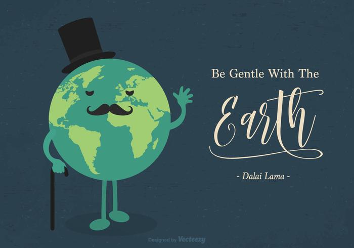 Be Gentle With The Earth Inspirational Quote vector