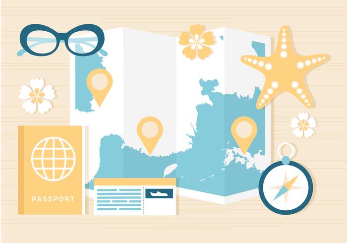 Free Summer Traveling Template Background vector