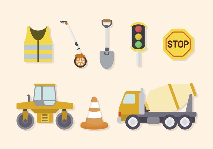 Flat Road Construction Vectors Flat Road Construction Vectors