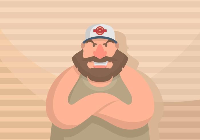 Guy in a Trucker Hat Illustration vector