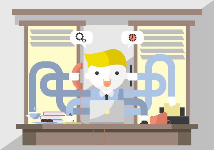 The Multitasking Employee vector