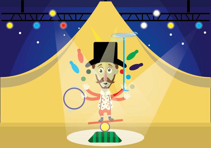 Multitasking Circus Performer Show vector