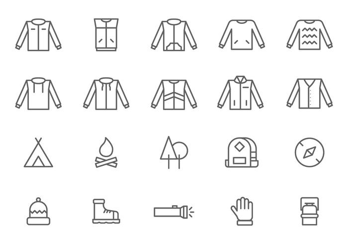 Outdoor Outerwear and Equipment Vectors Outdoor Outerwear and Equipment Vectors