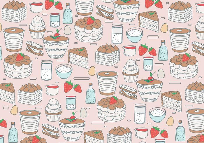 Tiramisu Pattern Vector