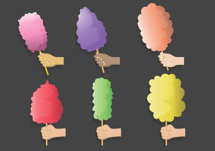 Candy floss vector set