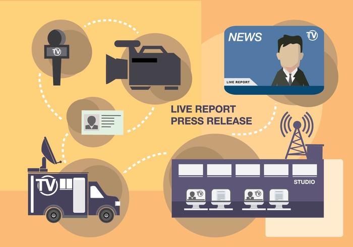 Press Release Live Report Illustration vector